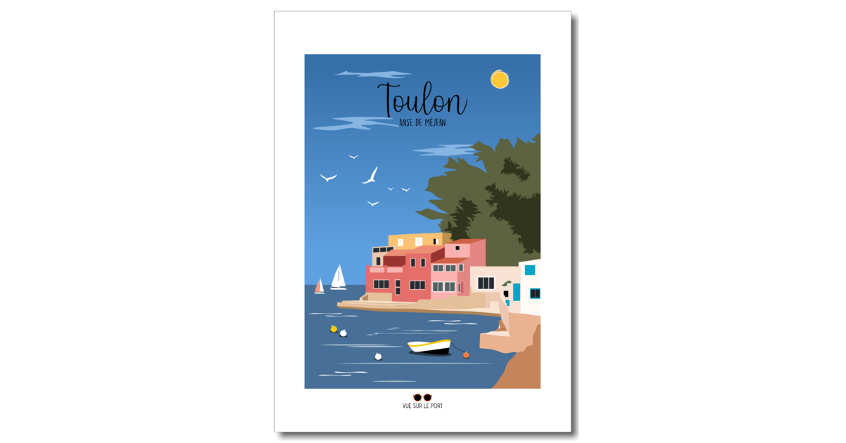 Affiche ancienne originale Côte d'Azur Saint-Tropez SNCF Roland HUGON